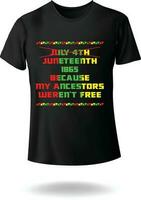 juneteenth 1865 car mon les ancêtres nous ne sont pas gratuit typographie vecteur T-shirt conception, africain les Américains, noir histoire