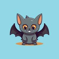 mignonne chauve souris personnage souriant vecteur illustration