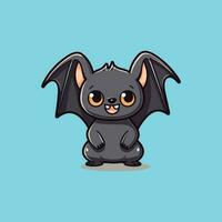 mignonne chauve souris permanent avec propager ailes vecteur