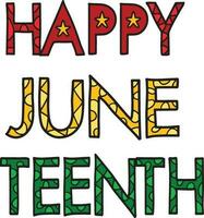 content juneteenth dessin animé coloré clipart vecteur