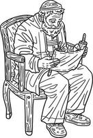 Hanoukka homme en train de lire le torah isolé adultes vecteur