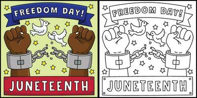 juneteenth cassé Chaînes liberté journée illustration vecteur