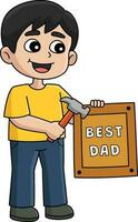 meilleur papa dessin animé coloré clipart illustration vecteur