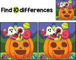 tour ou traiter Halloween trouver le différences vecteur