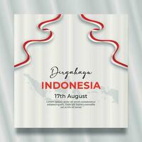 Indonésie indépendance journée social médias Publier modèle vecteur