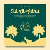 eid Al adha à thème social médias Publier modèle vecteur