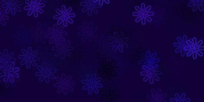 texture de griffonnage de vecteur violet clair avec des fleurs