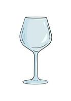 vide du vin verre. dessin animé vecteur