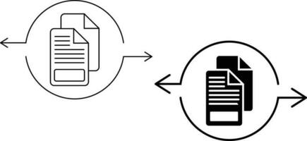 document partage icône feuille, Facile branché plat style ligne et solide isolé vecteur illustration sur blanc Contexte. pour applications, logo, sites Internet, symbole , interface utilisateur, ux, graphique et la toile conception. eps dix.