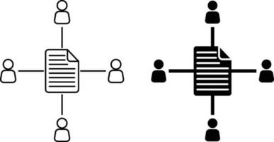 document partage icône feuille, Facile branché plat style ligne et solide isolé vecteur illustration sur blanc Contexte. pour applications, logo, sites Internet, symbole , interface utilisateur, ux, graphique et la toile conception. eps dix.