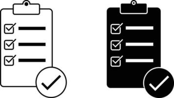 liste de contrôle icône feuille, Facile branché plat style ligne et solide isolé vecteur illustration sur blanc Contexte. pour applications, logo, sites Internet, symbole , interface utilisateur, ux, graphique et la toile conception. eps dix.