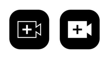 créer vidéo icône vecteur isolé sur carré Contexte. télécharger vidéos bouton