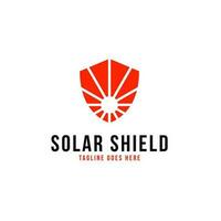 Créatif solaire Soleil bouclier logo conception concept vecteur illustration symbole icône