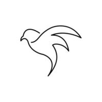 logo conception oiseau ligne vecteur abstrait