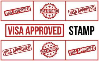 visa approuvé caoutchouc grunge timbre ensemble vecteur