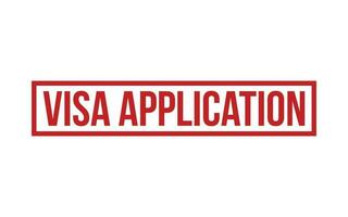 rouge visa application caoutchouc timbre joint vecteur