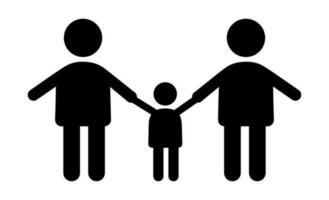 gay famille icône avec enfant vecteur illustration isolé