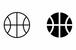 basketball plat icône. sport icône dans noir remplir et noir contour. vecteur basket-ball.
