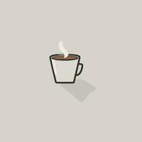 café tasse plat icône illustration vecteur