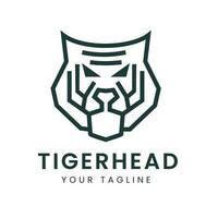 moderne tigre tête logo conception inspiration dans Facile ligne art vecteur