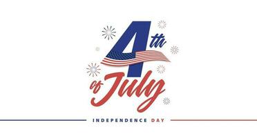 Facile 4e de juillet nous indépendance journée fête bannière avec nous drapeau et feux d'artifice illustration vecteur