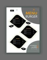 moderne restaurant menu pour vite nourriture vecteur