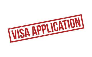 rouge visa application caoutchouc timbre joint vecteur