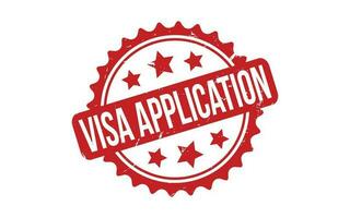 rouge visa application caoutchouc timbre joint vecteur