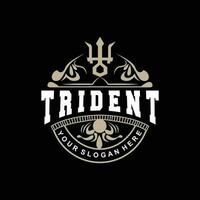 trident logo, vecteur la magie lance de poseidon Neptune, triton Roi conception, modèle icône marque illustration