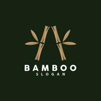 bambou logo, vert les plantes vecteur, Facile minimaliste conception, illustration modèle vecteur