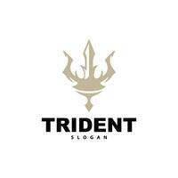 trident logo, vecteur la magie lance de poseidon Neptune, triton Roi conception, modèle icône marque illustration