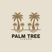 paume arbre logo, plage vecteur, été conception, silhouette symbole illustration vecteur