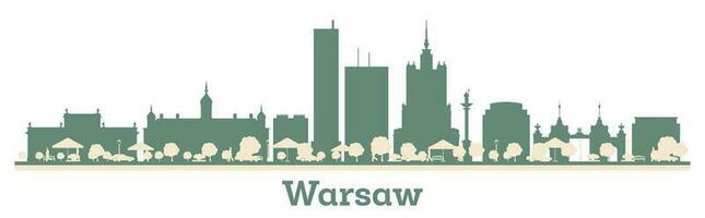 abstrait Varsovie Pologne ville horizon avec Couleur bâtiments. vecteur