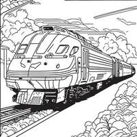 vecteur ligne art train dans mouvement. train ligne dessin agrafe art.