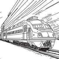 vecteur ligne art train dans mouvement. train ligne dessin agrafe art.