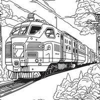 vecteur ligne art train dans mouvement. train ligne dessin agrafe art.