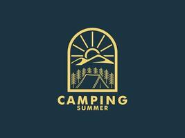 camp logo conception, moderne et Facile camping ligne logo vecteur modèle