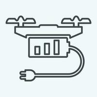 icône drone mise en charge. en relation à drone symbole. ligne style. Facile conception modifiable. Facile illustration vecteur