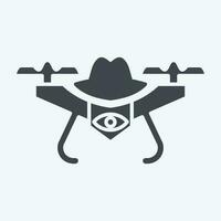 icône espion drone. en relation à drone symbole. glyphe style. Facile conception modifiable. Facile illustration vecteur