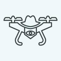 icône espion drone. en relation à drone symbole. ligne style. Facile conception modifiable. Facile illustration vecteur