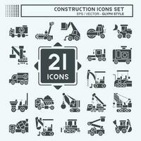 icône ensemble construction Véhicules. en relation à construction machinerie symbole. glyphe style. Facile conception modifiable. Facile illustration vecteur