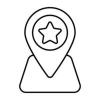 étoile à l'intérieur de l'espace réservé, icône de l'emplacement préféré vecteur