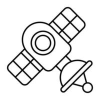 une linéaire conception icône de Satellite plat vecteur