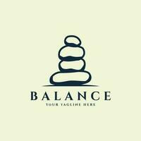 balance pierre logo vintage illustration vectorielle conception de modèle vecteur