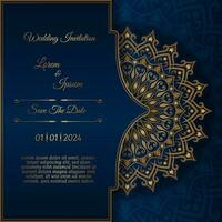 ancien invitation carte, avec mandala ornement vecteur