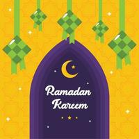 fond de ramadan ketupat vecteur