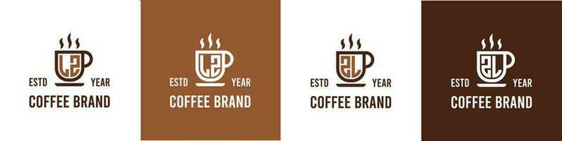 lettre lz et zl café logo, adapté pour tout affaires en relation à café, thé, ou autre avec lz ou zl initiales. vecteur