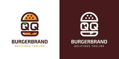 lettre qq Burger logo, adapté pour tout affaires en relation à Burger avec q ou qq initiales. vecteur