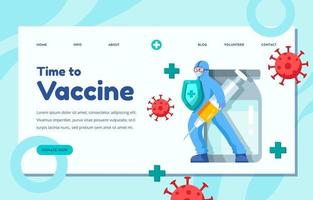 concept de page de destination du vaccin vecteur