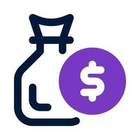 icône de sac d'argent pour votre site Web, mobile, présentation et conception de logo. vecteur